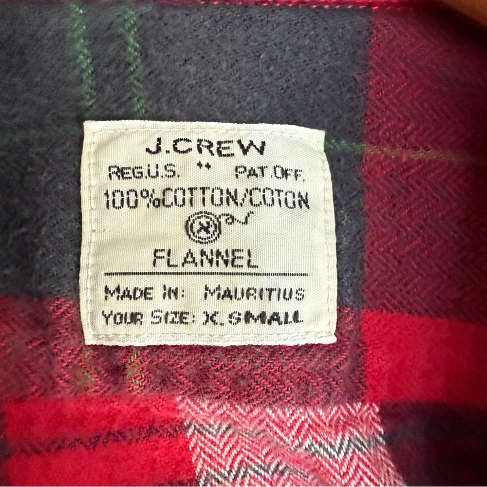 J. Crew Flannel Plaid Button Up 2 Pocket Shirt